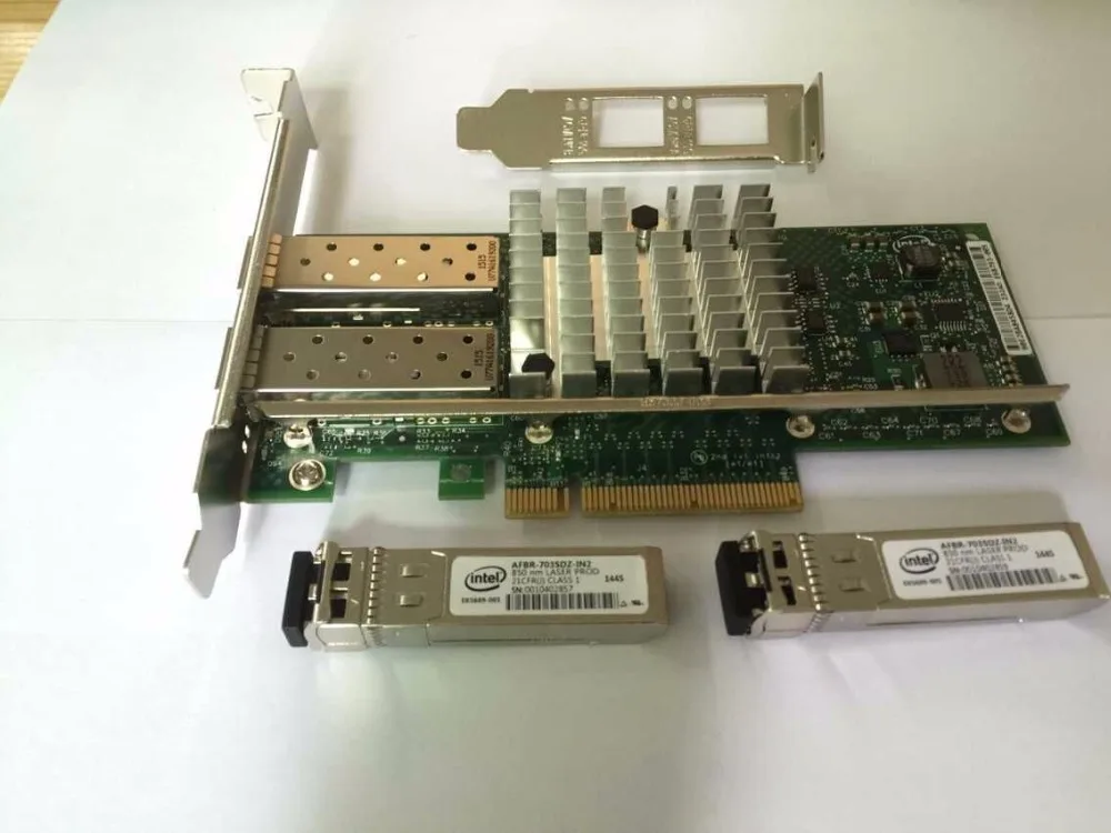 Адаптер сервера Intel 10G Ethernet с двумя портами PCI E X520 SR2 E10G42BFSR 2 SFP|sfp 10g|10g sfpsfp ethernet |