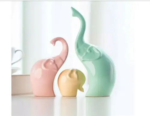 Семейная статуя слона домашний декор комнатное украшение фарфоровые фигурки