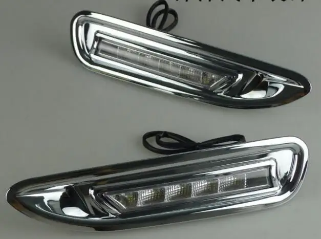 DRL для Mazda 6 2008 2009 2010 12V светодиодный Водонепроницаемый ABS DC дневной ходовой светильник Дневной светильник с хромированной крышкой ABS
