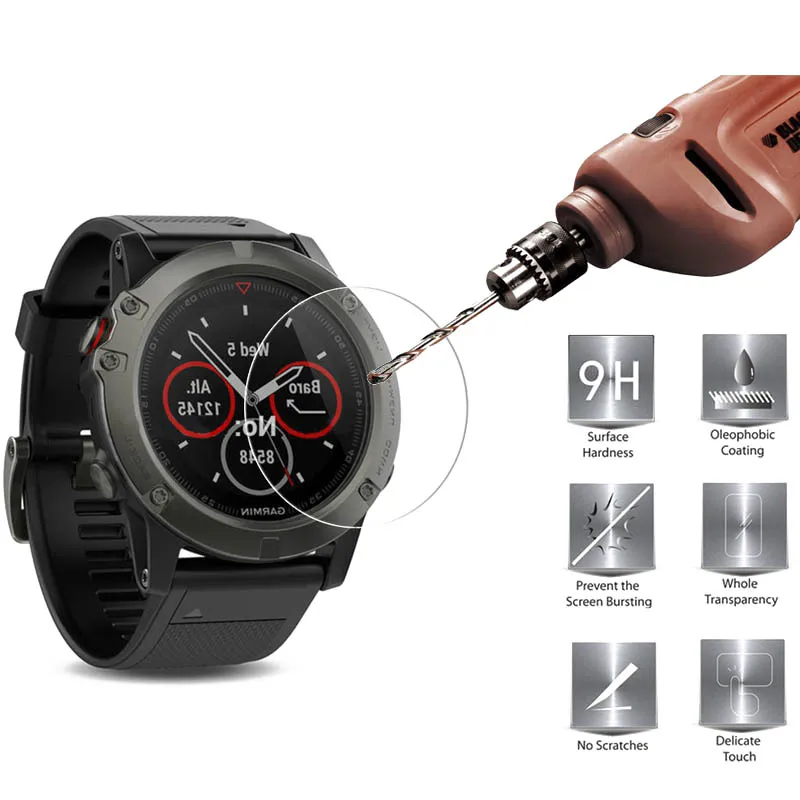 5 шт. Ультра прозрачная защитная пленка из закаленного стекла для Garmin fenix5S SmartWatch