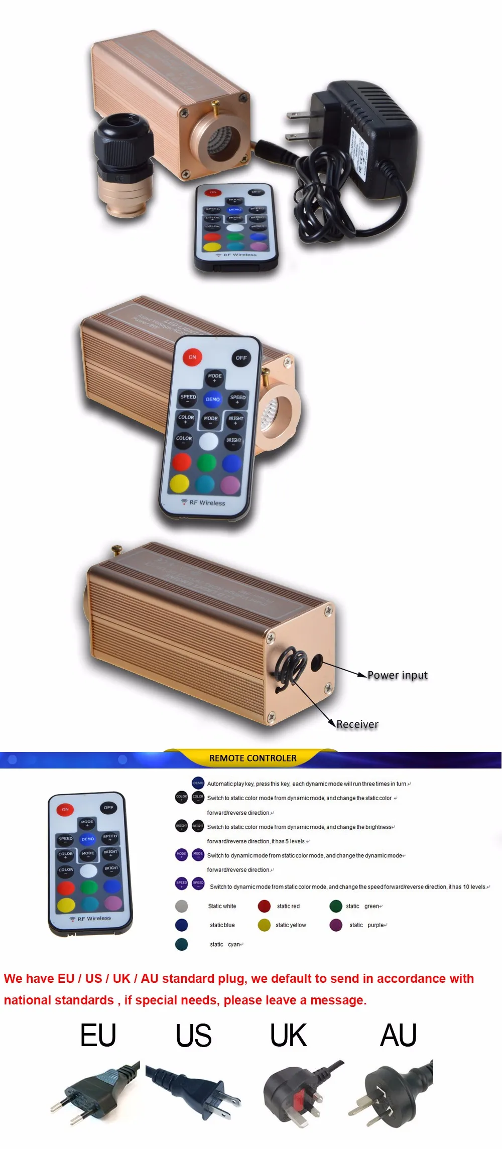 Maykit 9 Вт RGB Led волоконно-оптический DIY потолочный комплект Led волоконно-оптических двигатель с пульта дистанционного управления для любого fibre оптика