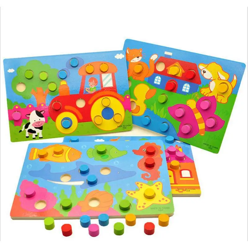 Pegboard грибной колышек цвет познания доска соответствия детская игрушка для
