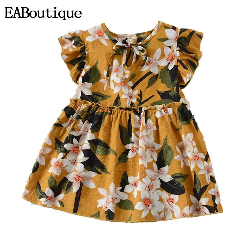 Хлопковое платье для маленьких девочек EABoutique весна 2019 милая детская одежда в