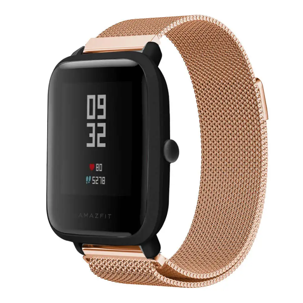 Ремешок для Xiaomi Huami Amazfit Bip BIT Lite Youth Milanese loop Смарт часы ремешок amazfit браслет 20 мм
