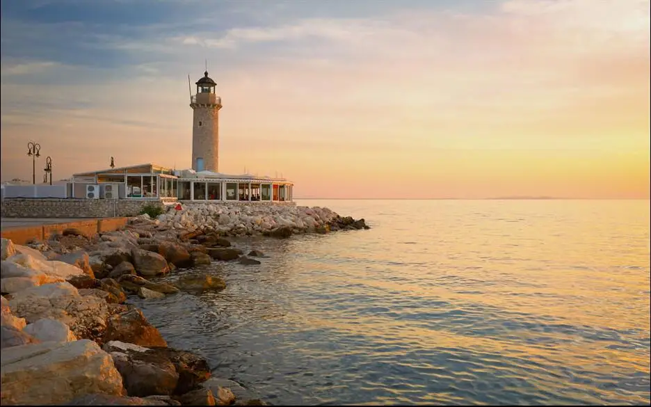 Настенные 3D-обои на заказ живопись с изображением маяков Эгейском море закате