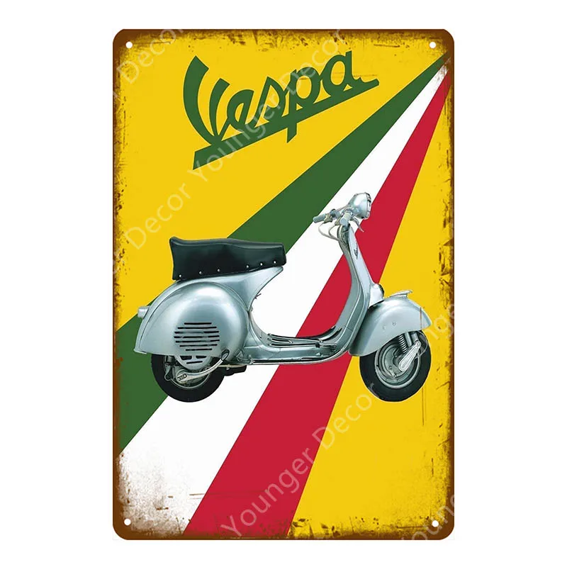 YD2958F Классический велосипед мотоцикл Vespa Lambretta знаки уведомления мВ парковка только винтажный металлический постер для паба бар клуб Гараж Декор стен - Цвет: YD2958F
