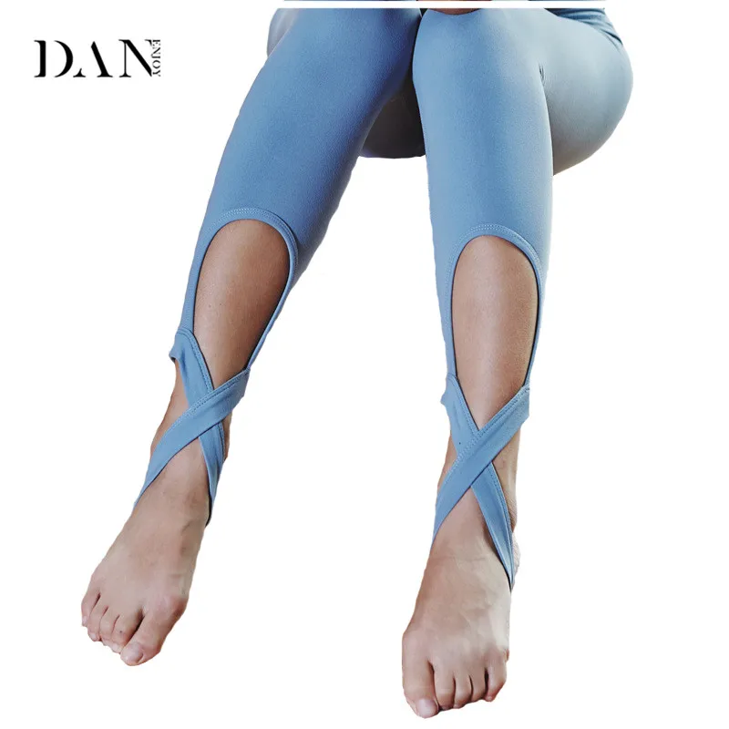 Danenjoy Для женщин Леггинсы для Кальсоны йоги Высокая Талия стремя нижней делает