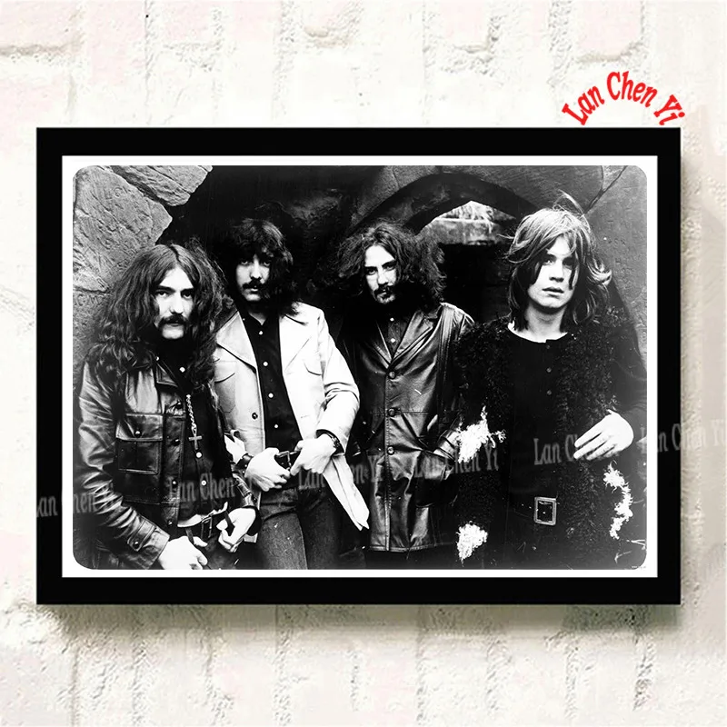 Светло-серый Black Sabbath музыка белая мелованная бумага настенные плакаты наклейки украшения дома хорошее качество принты - Цвет: Светло-серый