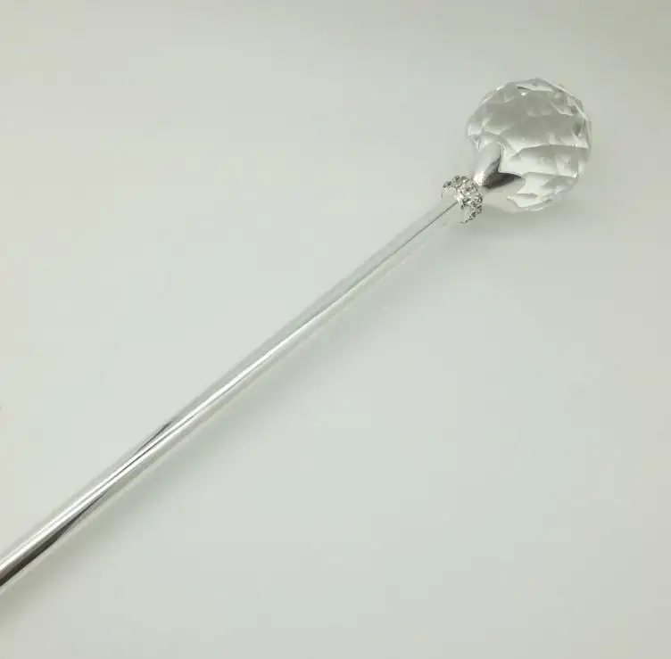 Круглый шар с украшением в виде кристаллов скипетр Волшебная палочка золотого и