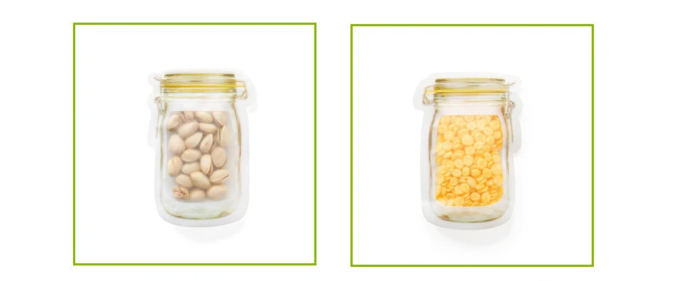 7 шт. Mason Jar с узором, сумки для хранения продуктов, набор, кухонный органайзер, детские закуски, закуски, свежие сумки, сумки для хранения продуктов