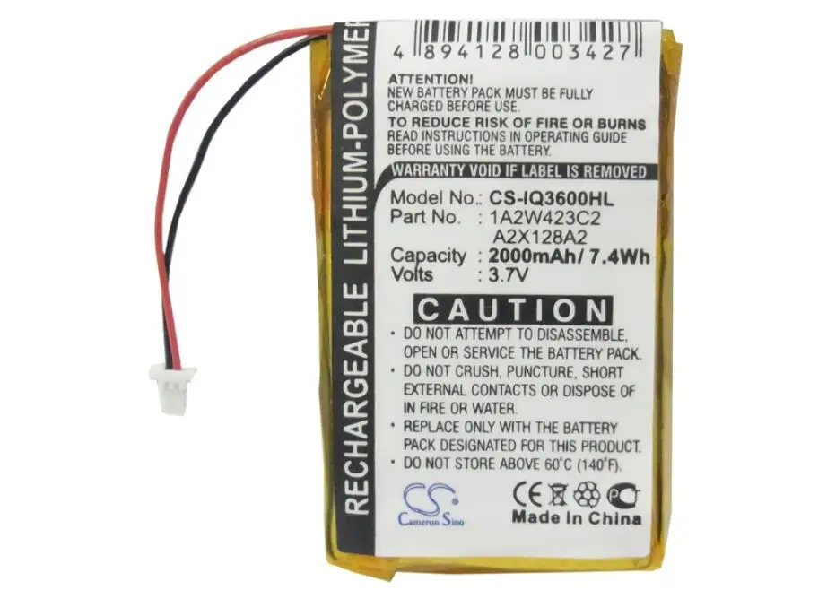 Аккумулятор Cameron Sino 2000 мАч для GARMIN iQue 3200 3600 3600a 1A2W423C2 A2X128A2|Аккумуляторы мобильных