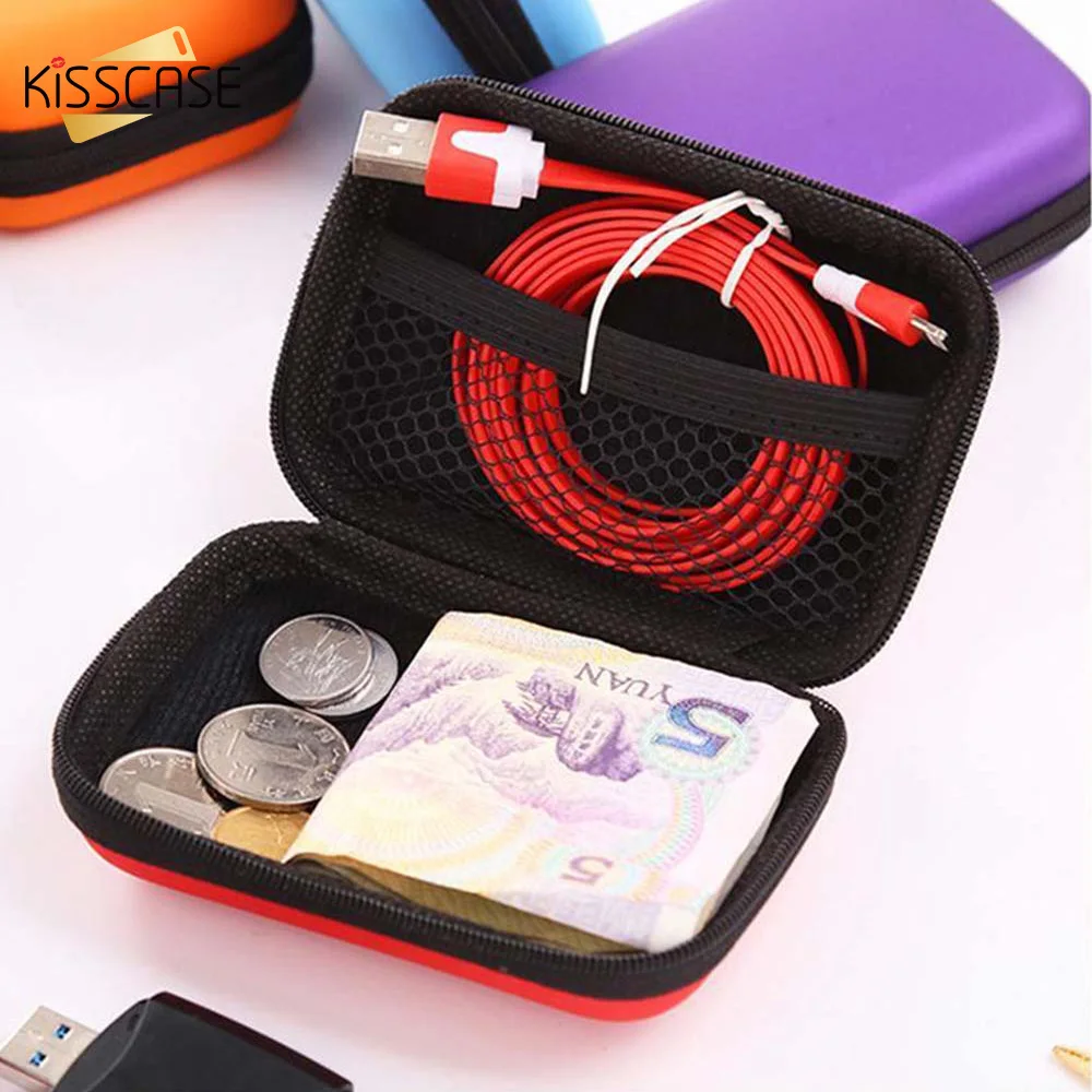 KISSCASE наушники телефон кабель StorageWire Органайзер чехол для телефона коробка данных