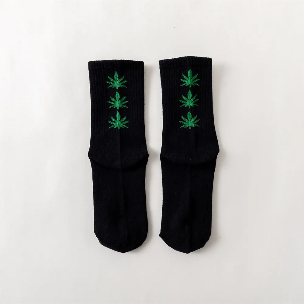 Женские Мужские забавные носки до лодыжки конопляные Meias длинные Happy Maple Leaf Sokken хлопок трава травы calcetines skarpetki meias WZXW005