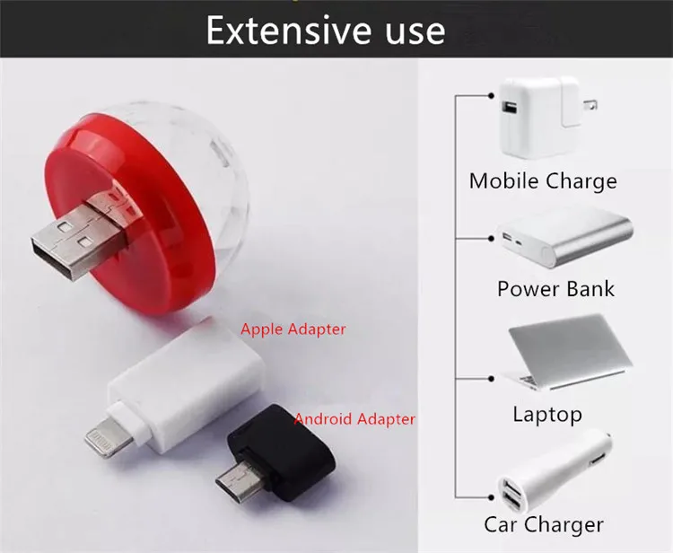 Мини USB диско-светильник светодиодный вечерние светильник s Портативный хрустальный магический шар красочный эффект сценический светильник для дома вечерние украшения караоке