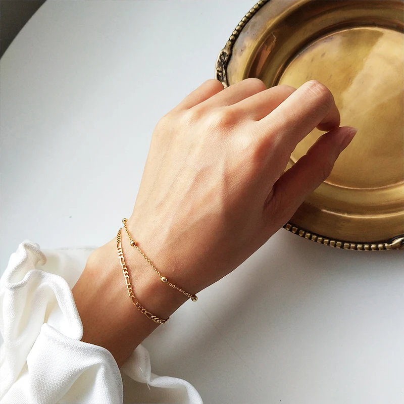 100% 925 silver double link bracelet Personality mix match for women fashion jewelry banquet wedding anniversary | Украшения и