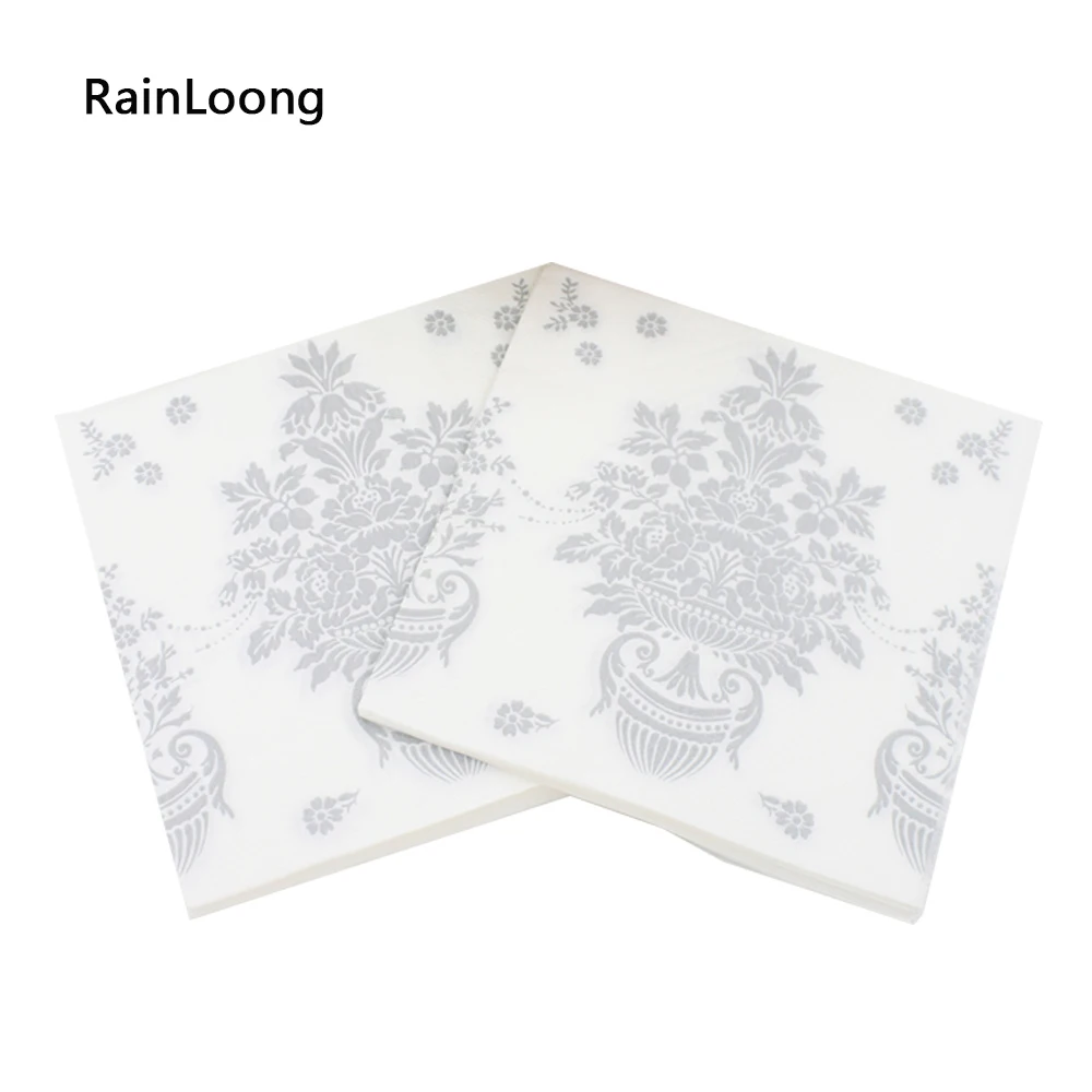 [RainLoong] с принтом цветка Дамаск Бумага салфетка Винтаж предметы для событий и