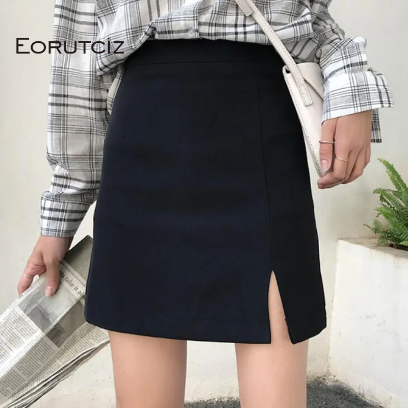 

EORUTCIZ Summer Sexy Pencil Skirt Women Vintage High Waist Skirt Slim Elegant Mini Black Skirts LM324