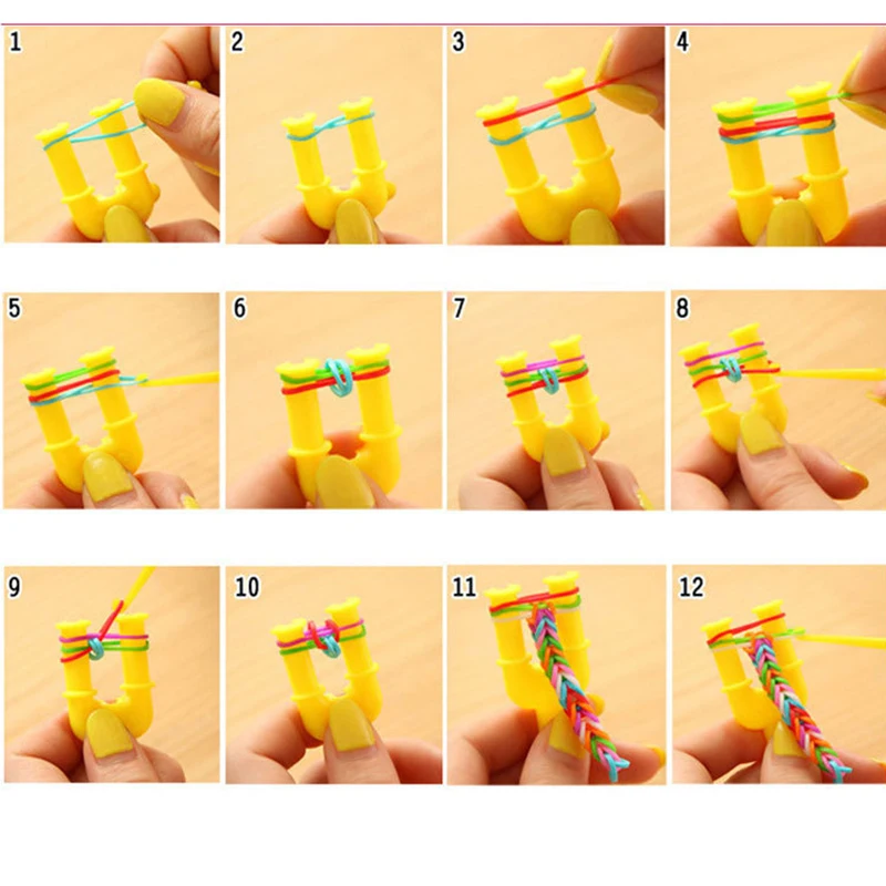 Bandas de goma para telar para ni&ntilde;a, regalo para ni&ntilde;a, banda el&aacute;stica para tejer, pulsera de encaje, goma de juguete para pulseras, conjunto de material artesanal, 600 Uds.-4