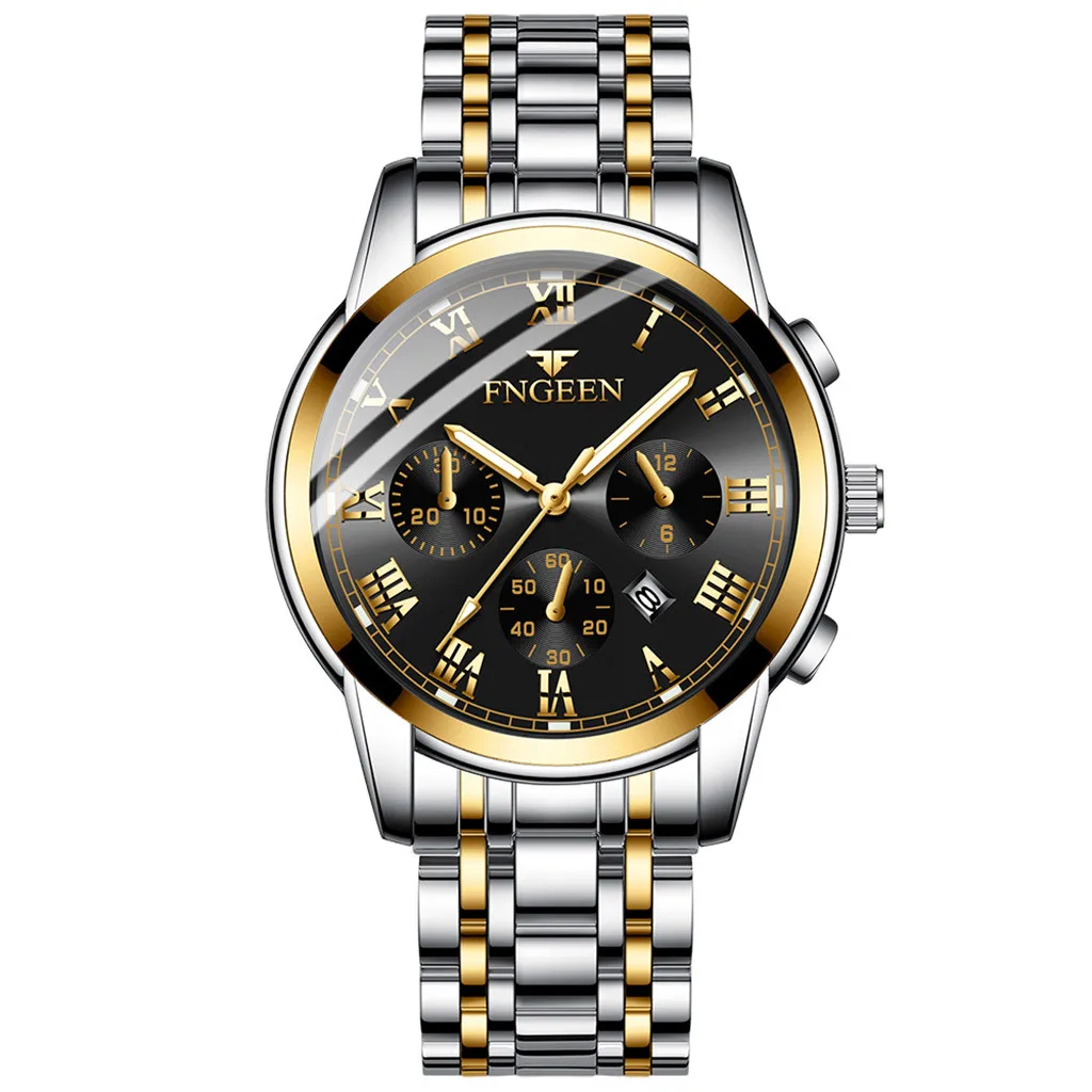 C FNGEEN Watches Men Luxury Brand LIGE Chronograph Men Sports Watches Waterproof Full Steel Quartz Men's Watch Relogio Masculino - Цвет: C