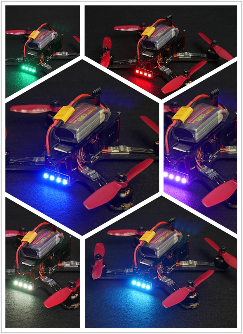 4 шт. DALRC RGB 7 цветов 12В BEC Светодиодная панель RGB5050 полоса лампа пластина с 3P