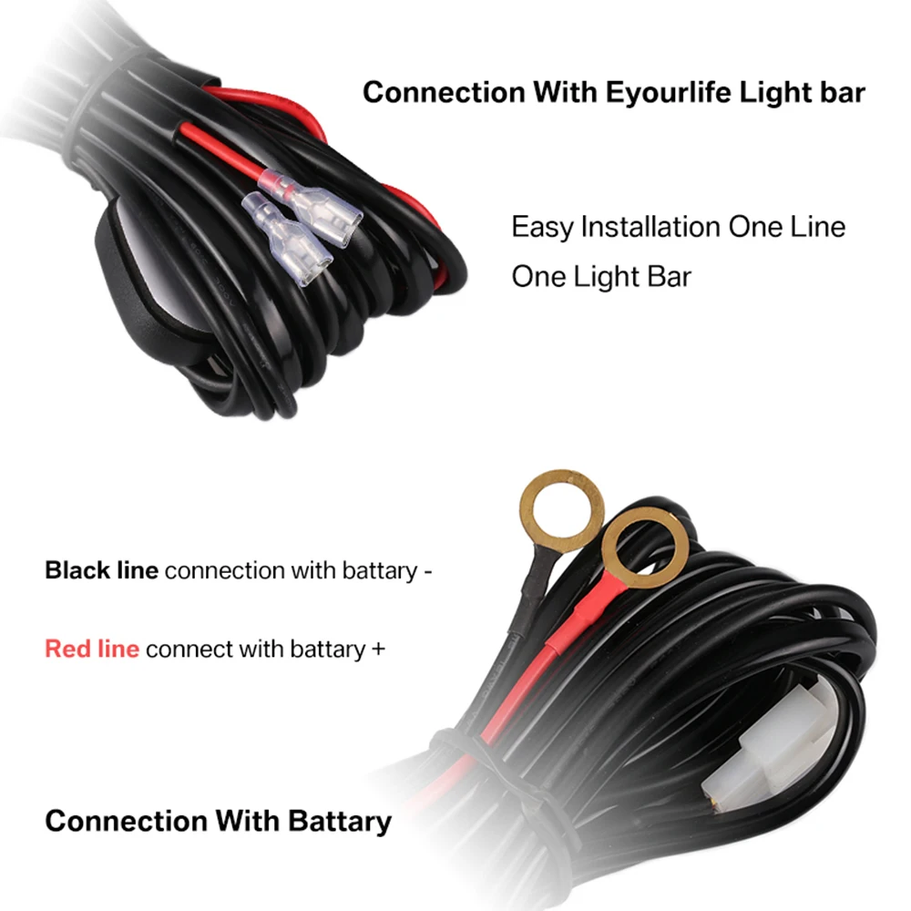 12V 40A Универсальный Автомобильный противотуманный светильник набор жгутов