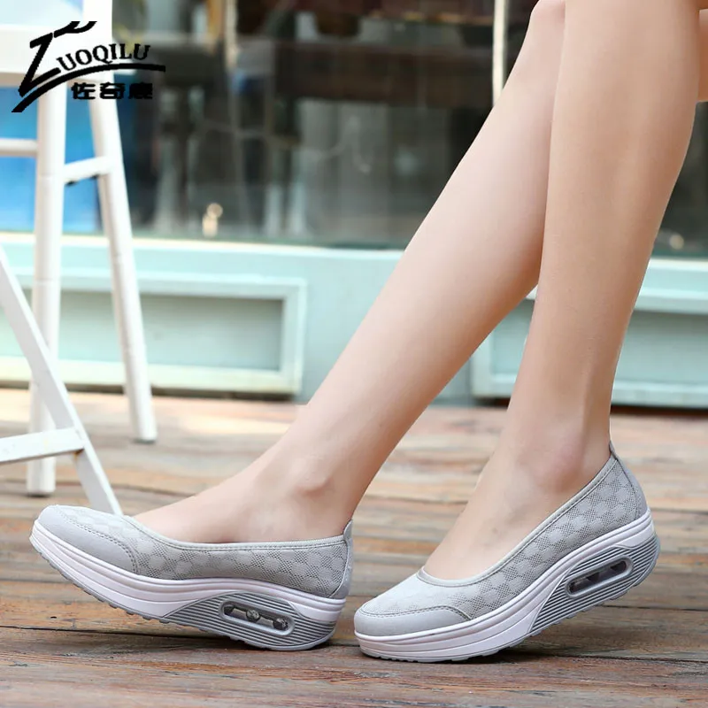 Платформа Женская обувь дышащие удобные женские Повседневная прогулочная