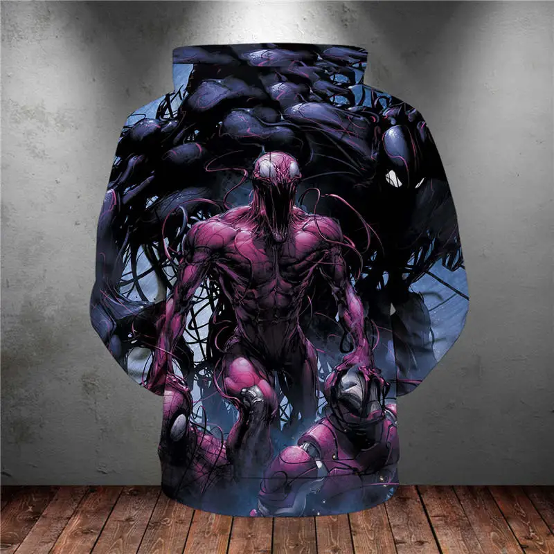 Горячая новинка Толстовка индивидуальный дизайн Venom 3D толстовки с принтом уникальные пуловеры топы мужская одежда Прямая поставка F76