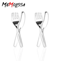 memolissa mens cuff links silvery tableware knives and forks cufflinks for shirt men jewelry gifts wholesale high quality
