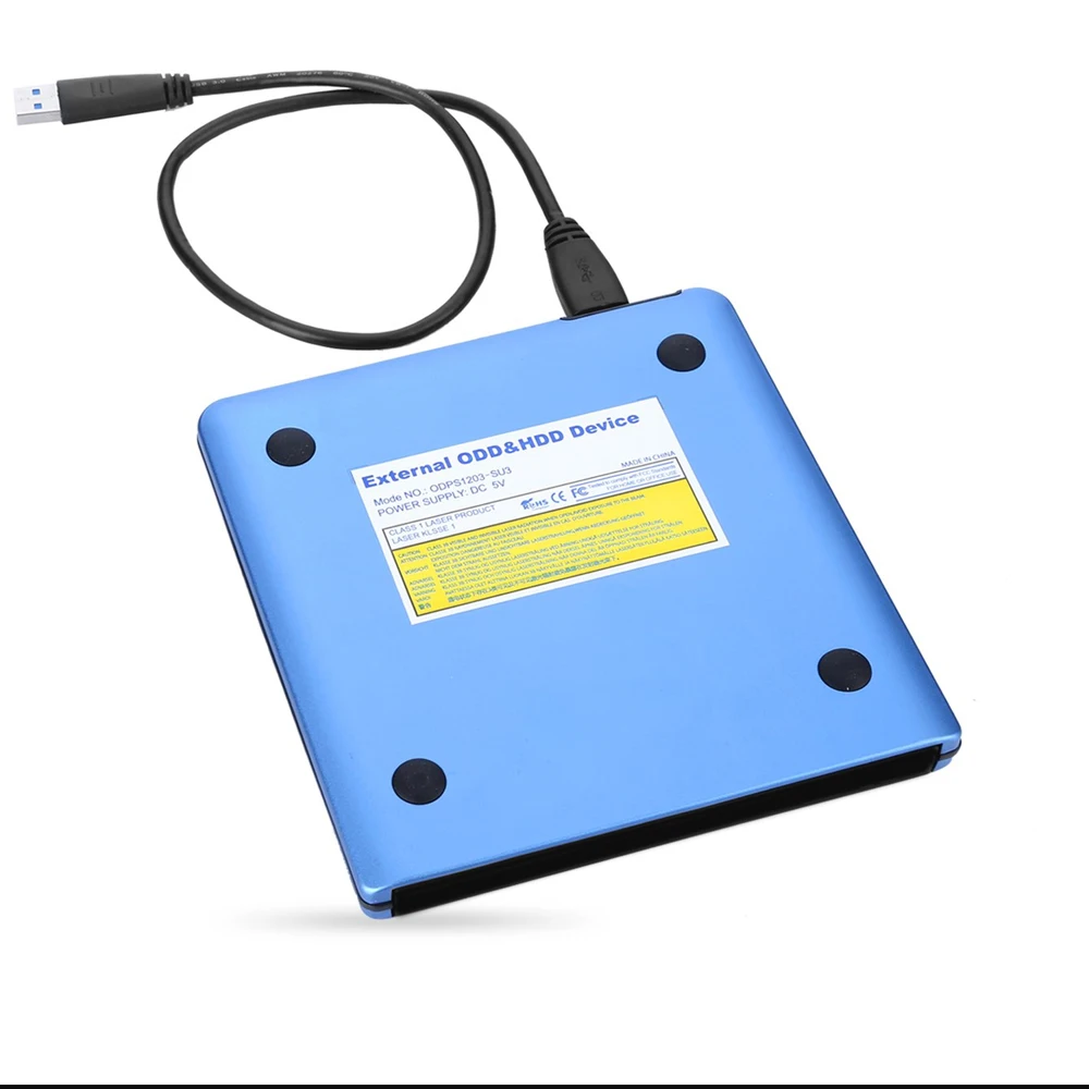 Синий алюминиевый сплав внешний корпус CD/DVD RW USB 3 0 чехол 12 7 мм SATA Оптический