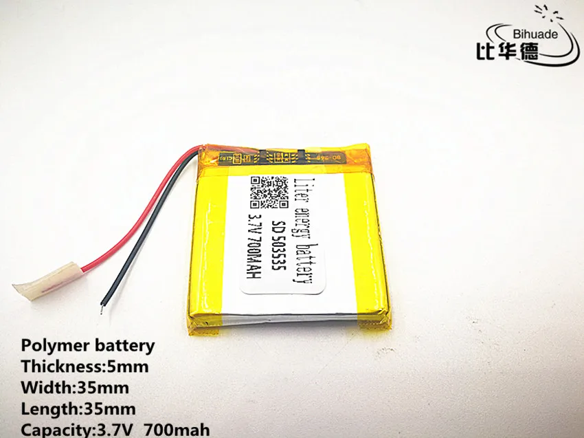 

10pcs/lot 3.7V 700mAH 503535 Polymer lithium ion / Li-ion Rechargeable battery for DVR,GPS,mp3,mp4