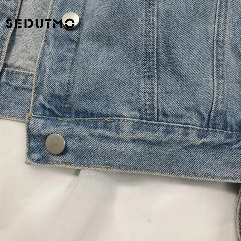 Женская джинсовая куртка SEDUTMO уличная в стиле Харадзюку винтажная Осенняя