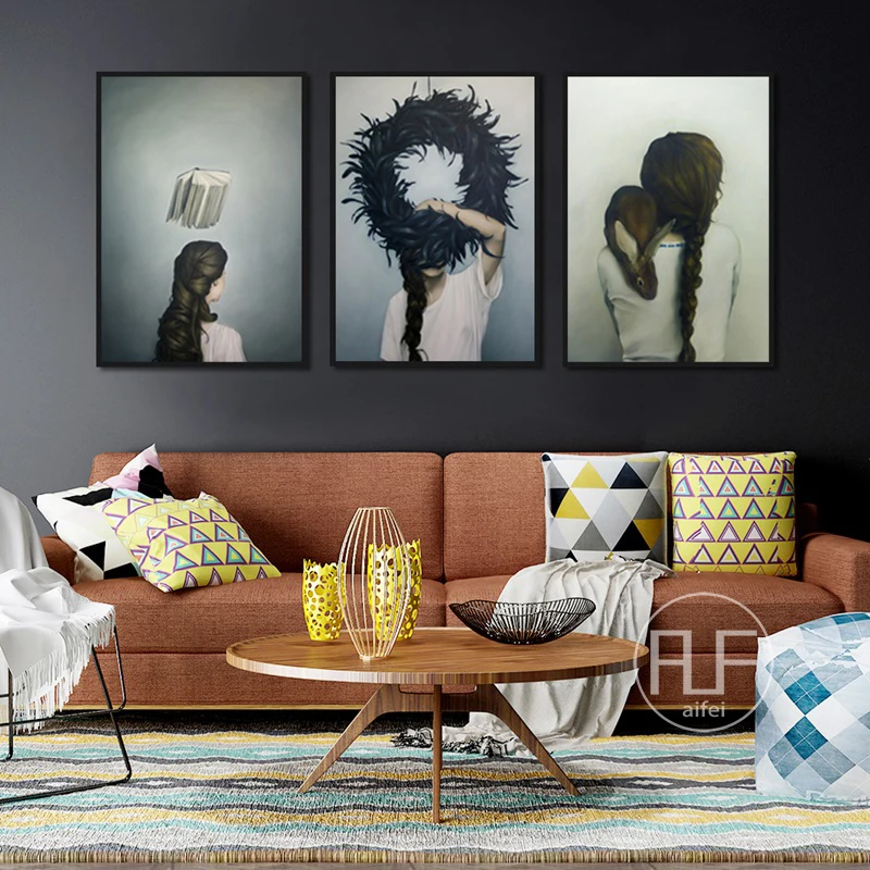 Декор в скандинавском стиле домашний художественный плакат красивые девушки с