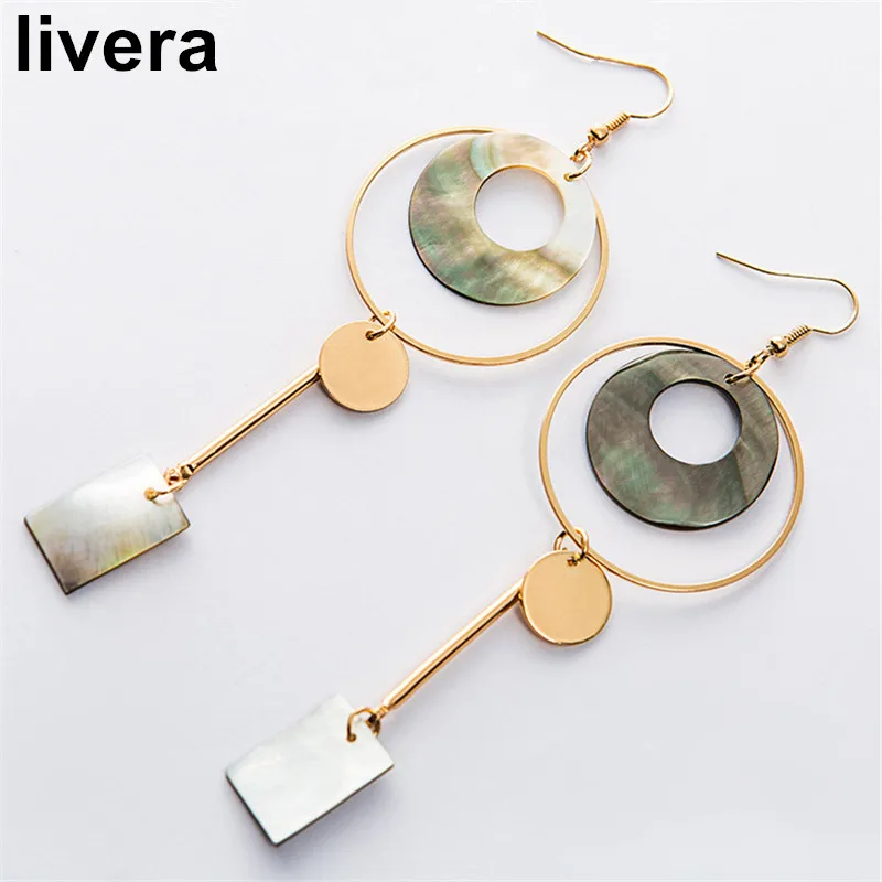 Ливера Новая мода В виде ракушки сплав Ленточки Серьги Личность крюк простой