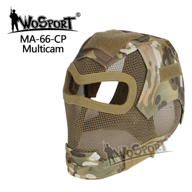 MA-66-CP WoSporT Пейнтбол защитные маски для лица металлическая сетка покрытие для лица большое видение Рогатка военный пистолет Пейнтбол спортивные аксессуары - Цвет: MA-66-CP