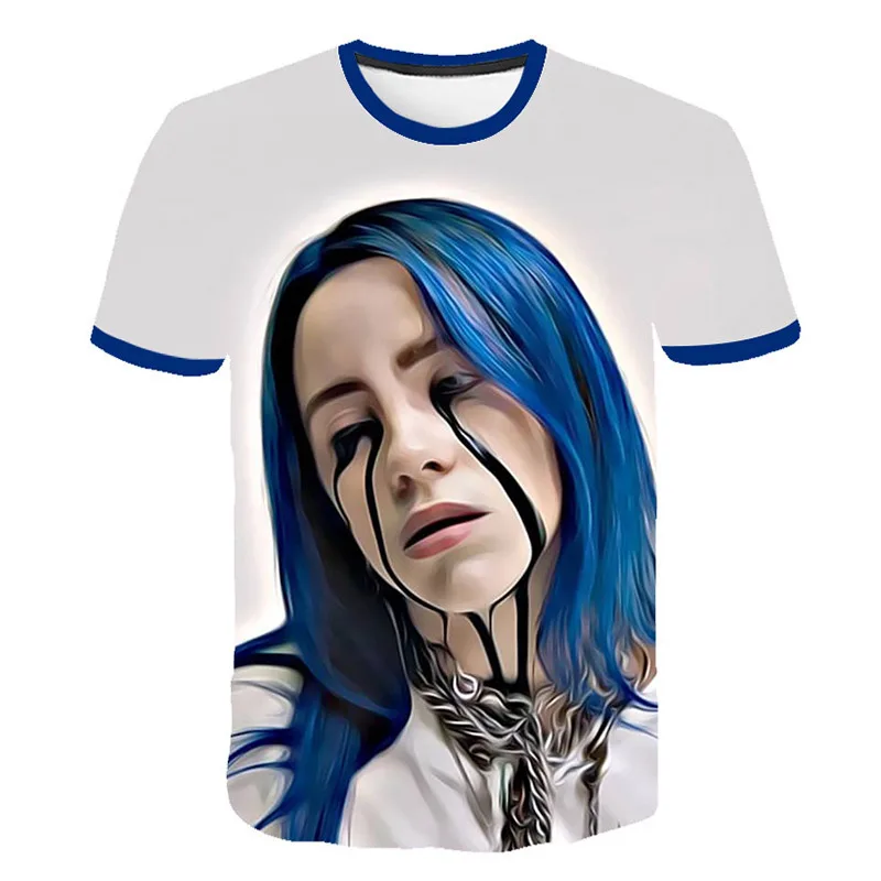 Распродажа 2019 летняя новая мода 3DT футболка Billie Eilish singer популярная Повседневная