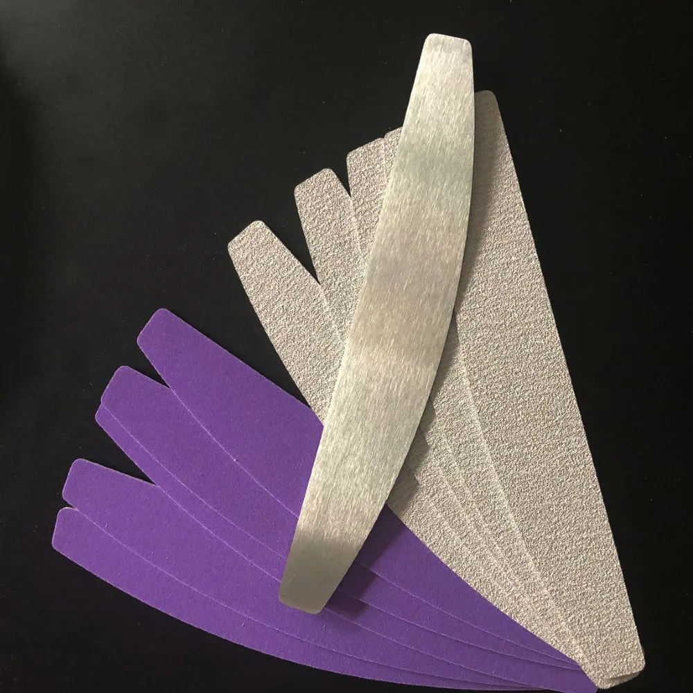 Металлические Сменные накладки для ногтей наждачная бумага в форме полумесяца 1