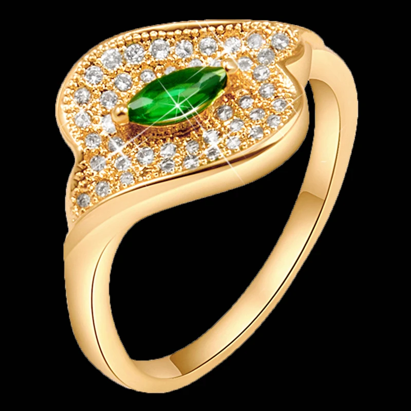 Качающееся сердце белое циркониевое покрытие из розового золота цветное кольцо