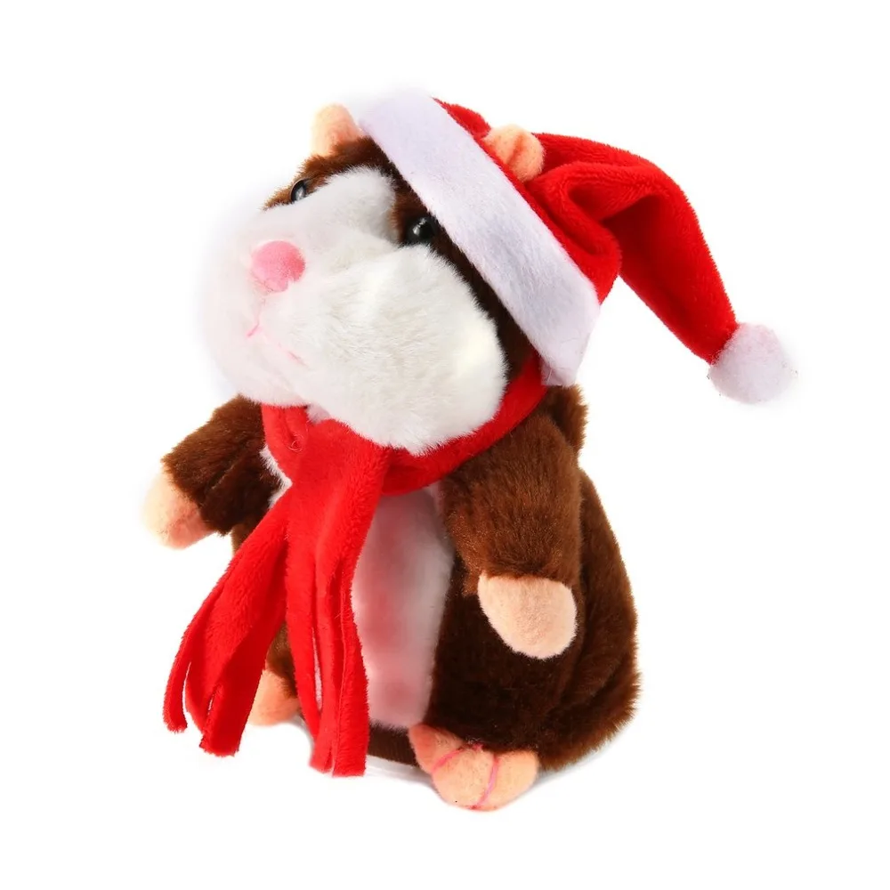 16cm Lovely Talking Hamster Sound Record Repeat Stuffed Plush Christmas Animal Kawaii Talking Nodding Hamster Toy Drop shipping