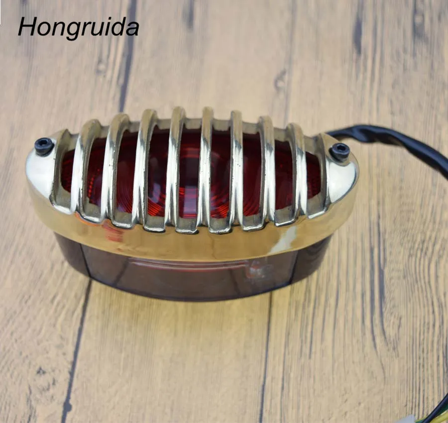 Винтажная задняя фара в горошек для Harley Fork Boot мотоциклетные латунные Lamp 5/21W |