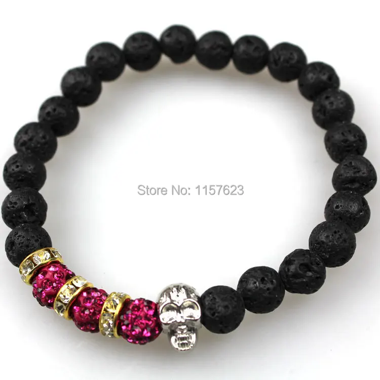 Браслет из черной вулканической лавы с ониксом 14 мм|bracelets for|bead braceletbracelet for men |