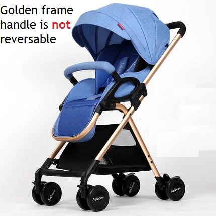 gold-blue Портативная легкая детская коляска с высоким пейзажем, детская складная коляска, коляска для детей, переносная коляска - Цвет: gold-blue