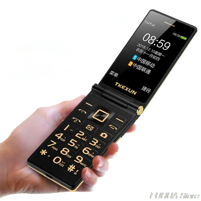 3G WCDMA флип телефон TKEXUN M2 PLUS 3 0 ''большой ключ шрифт сенсорный экран мобильный