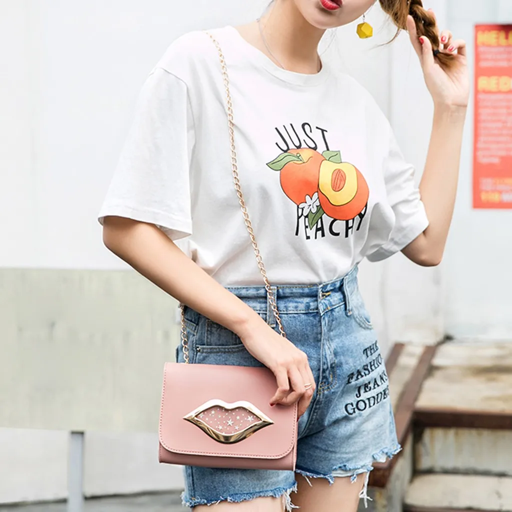 Забавная женская кожаная сумка мессенджер через плечо сексуальная с принтом губ