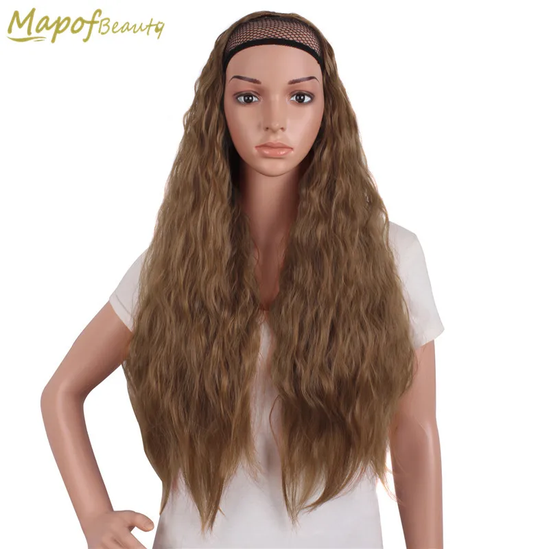 MapofBeauty 70 см длинные кудрявые волосы на клипсах накладные черный темный