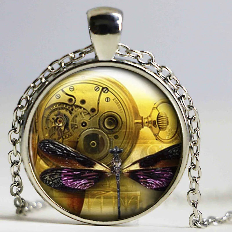 Оптовая продажа стеклянных кабошон с фото ожерелье часы Подвеска в стиле