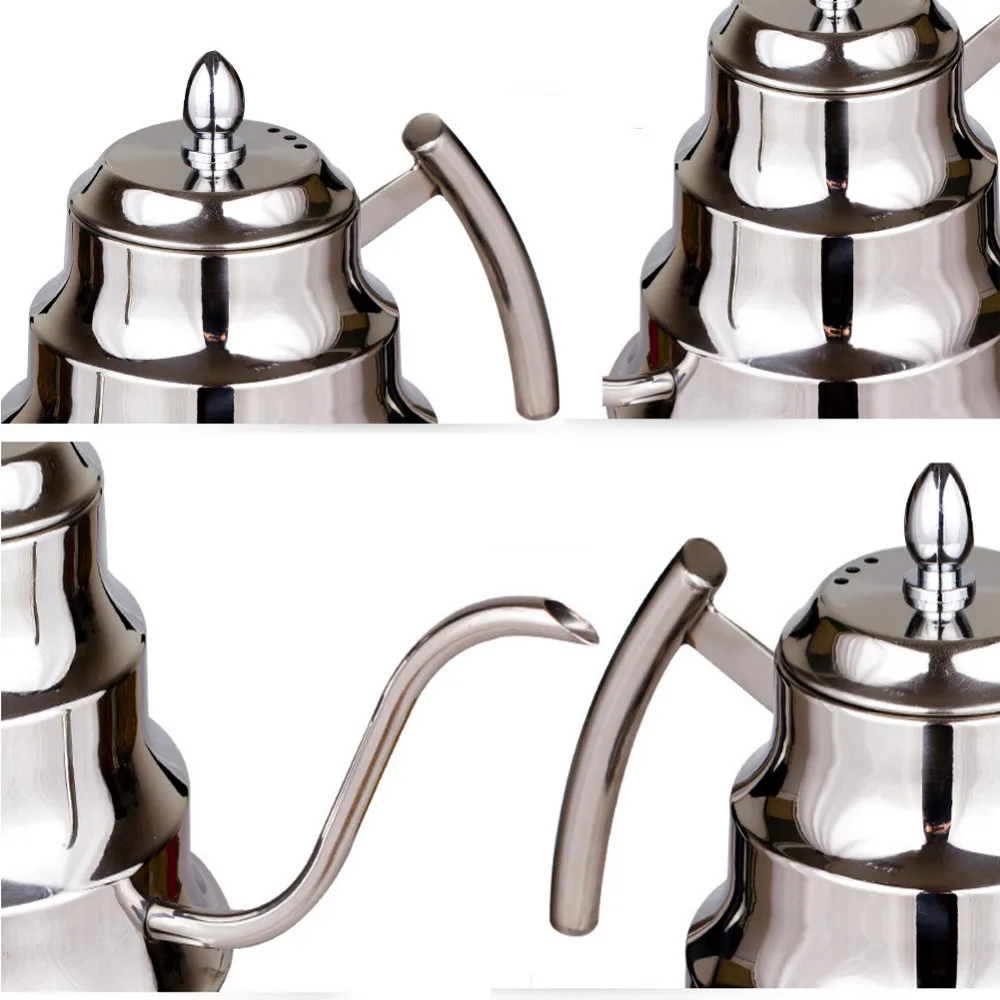 Seluna 1.2L кофейник из нержавеющей стали с гусиным краем, чайник с фильтром, ручной капельный кофейник, чайный Перколятор, чайник