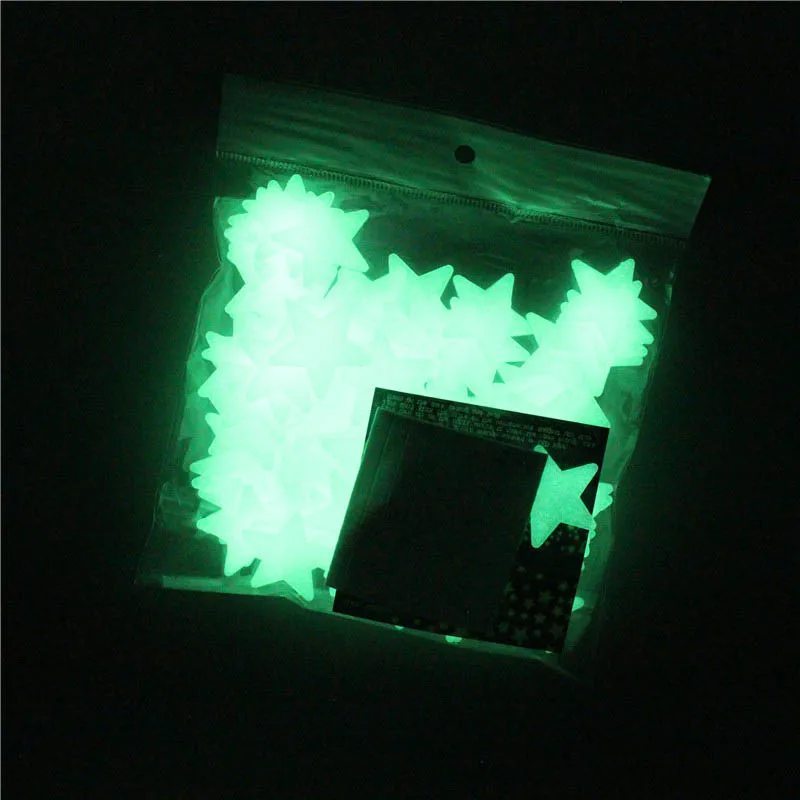 Детский Декор для спальни светящийся 3D стикер s флуоресцентный в форме звезд