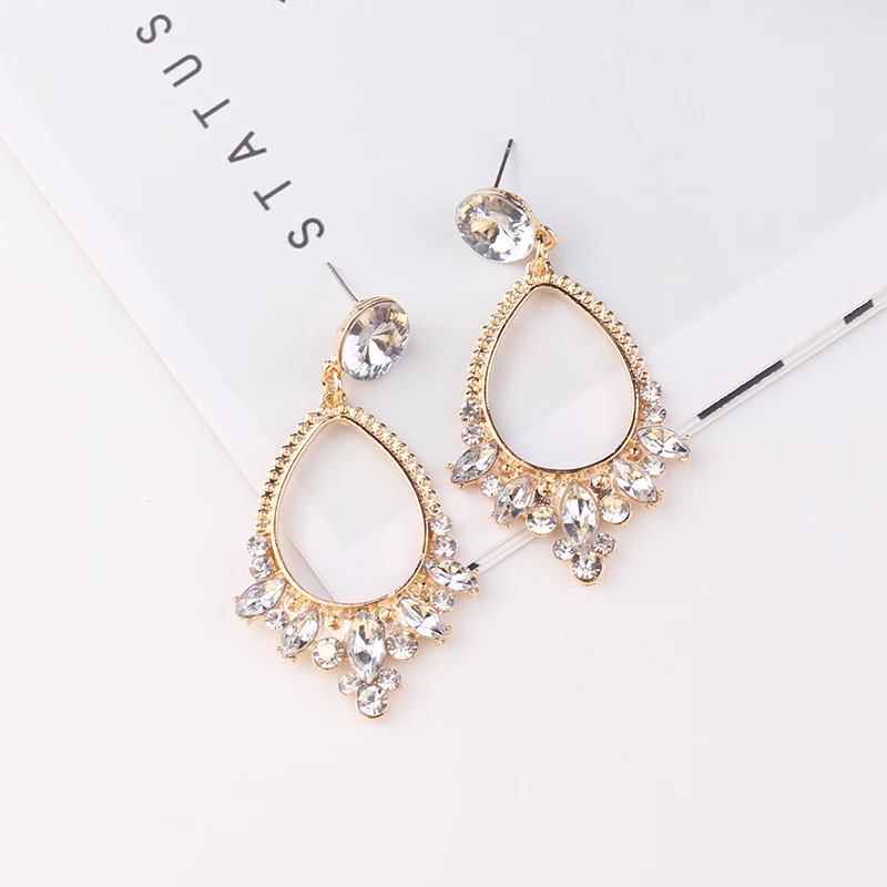 LUBOV красивые модные серьги-подвески с цветами и кристаллами ювелирные изделия