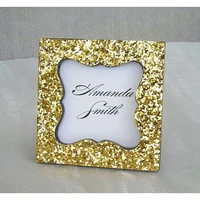 free shipping 50pcs lot wedding decoration party glitter gold sliver place name card holder stunning photo frame favor gifts