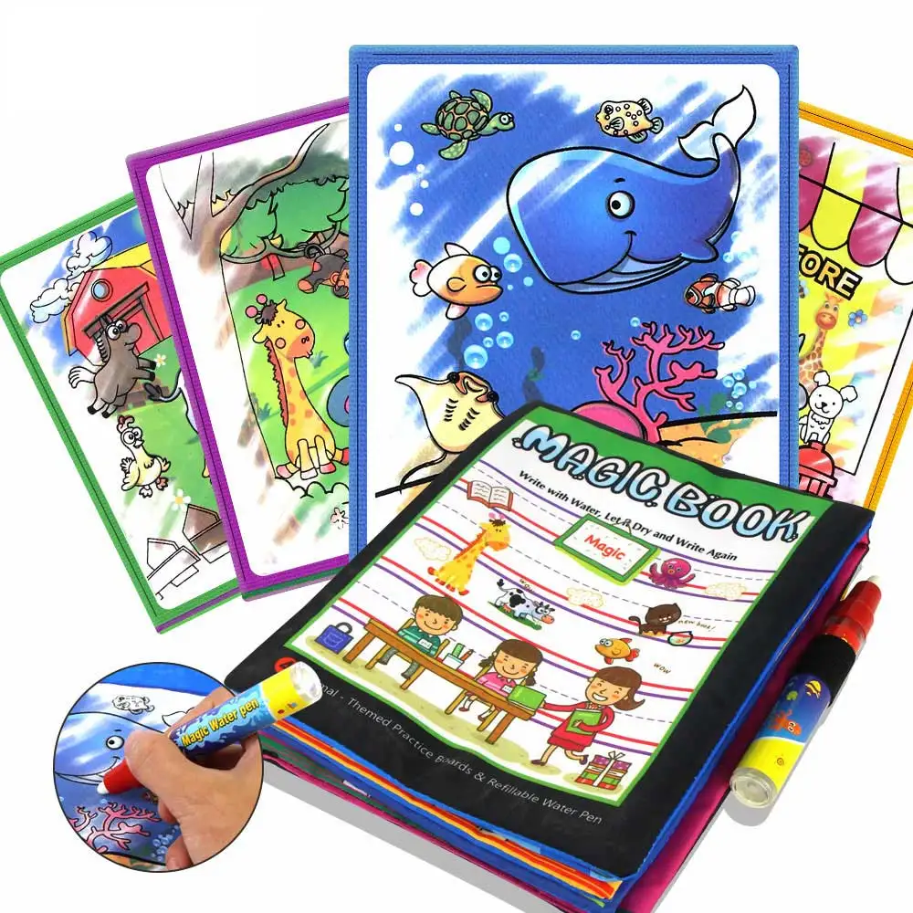 cartoon animals 4 типа Волшебная водная книга для рисования, раскраска, доска для рисования, книга для рисования, игрушки для рисования, развивающие игрушки для детей, подарки на Рождество - Цвет: cartoon animals